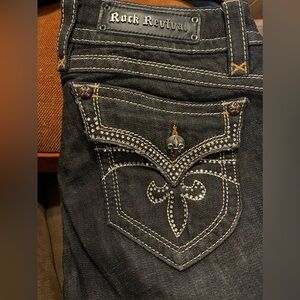 Rock Revival Gwen Boot Size 31 x 30 in Faded Black 
Flap pockets w/ rhinestones